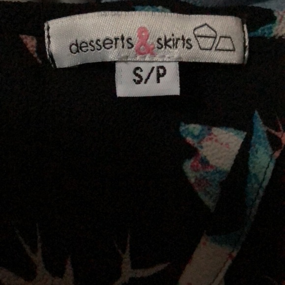 Vintage Desserts & Skirts Bird Print Chiffon Dress in Black Size S - Picture 10 of 10